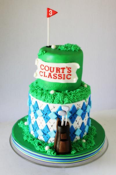 Golf Cake with Argyle Print - Cake by Rose Atwater