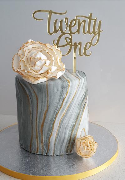 Marble 21st Birthday Cake - Cake by Ginny