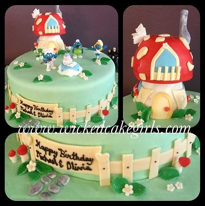 Smurf Cake - Cake by Wicked Cake Girls