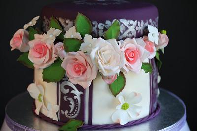 Open box cake with flowers. - Cake by Ann