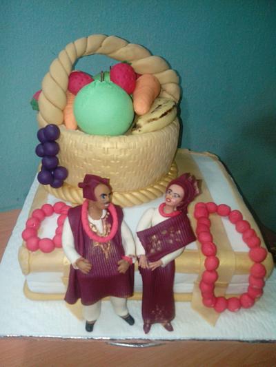 African bride and groom engagement cake - Cake by Lycy's kraft