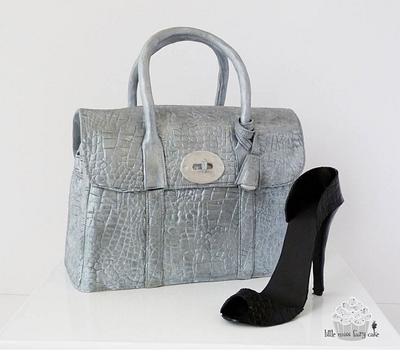 Mulberry bayswater silver handbag and aligator print shoe - Cake by Little Miss Fairy Cake