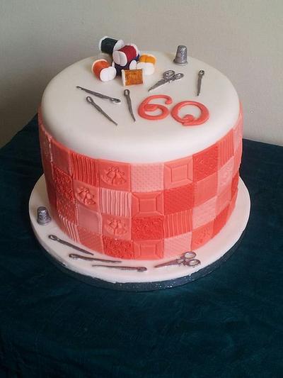 Sewing/patchwork themed cake - Cake by TattooedCake