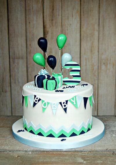 Chevrons Birthday Cake - Cake by JellyCake - Trudy Mitchell