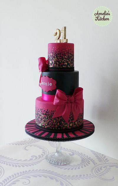 Leopard print 21st birthday cake - Cake by Helen Ward