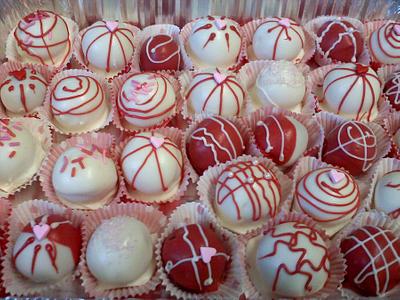 Valentine's Day Cake Balls - Cake by Kimberly