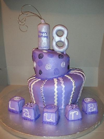 TopsyTurvy 18th Birthday cake - Cake by Mimi's Sweet Shoppe Amanda Burgess