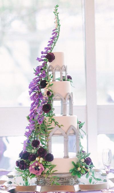 Purple Sugar Foxglove Wedding Cake - Cake by Alex Narramore (The Mischief Maker)