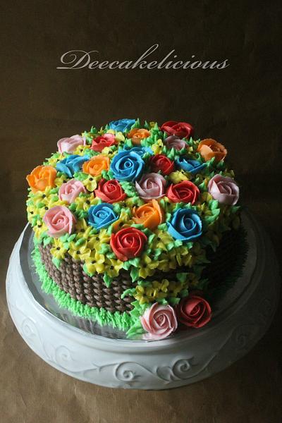 Basket of roses - Cake by Deepa Shiva - Deecakelicious