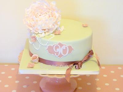 Peony 90th Birthday cake - Cake by Sugar-pie