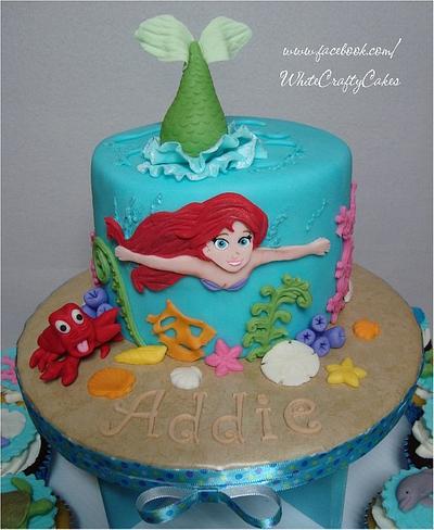 Under The Sea With Ariel - Cake & Cupcake Tower - Cake by Toni (White Crafty Cakes)
