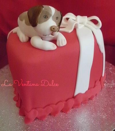 Dog and heart cake - Cake by Andrea - La Ventana Dulce