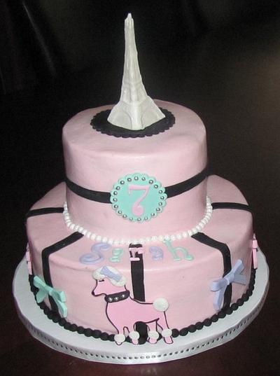 Pink Poodle in Paris Cake - Cake by Jaybugs_Sweet_Shop