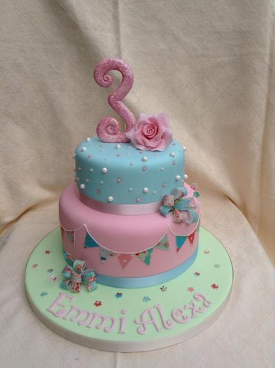 Bunting and bows  - Cake by Tiggylou's cakes 