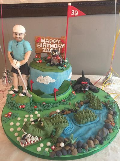 Crocodile Golf Caddy Cake - Cake by WooLaLa