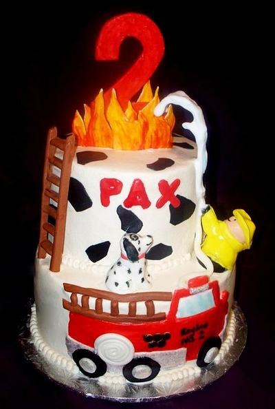 Little People Firefighter Cake - Cake by Angel Rushing