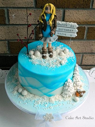 winter Birthday cake - Cake by Cake Art Studio 