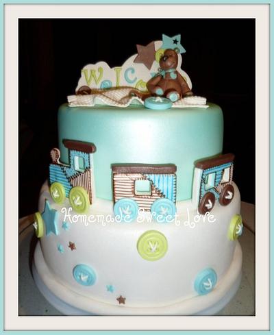 Train baby shower - Cake by  Brenda Lee Rivera 