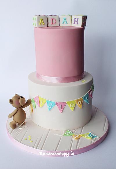 Teddy bear christening cake. - Cake by Elaine Boyle....bakemehappy.ie