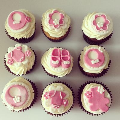 Girls christening/baby shower cupcakes - Cake by funkyfabcakes