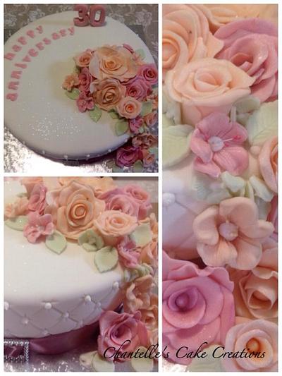 Peach and Pink beauty - Cake by Chantelle's Cake Creations