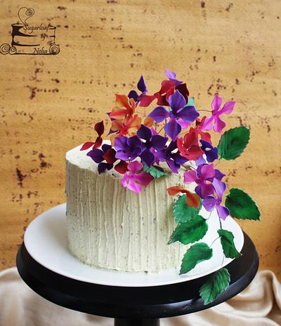 Jewel toned hydrangeas!! - Cake by nehabakes
