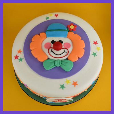 Clown 1st Birthday Cake. - Cake by Sandra Monger