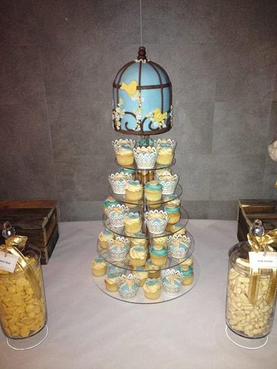 Birds Cage Cupcake tower - Cake by Courtney Noble