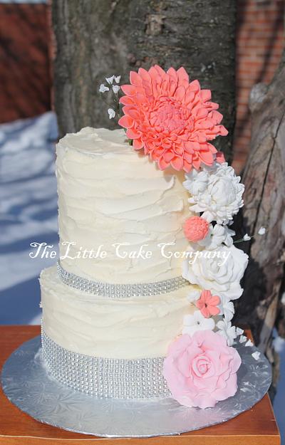 flowers, buttercream and bling! - Cake by The Little Cake Company