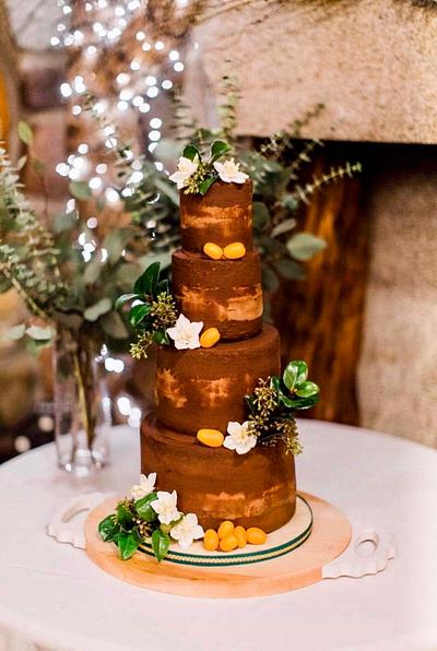 Chocolate-Orange wintery wedding - Cake by Lori Goodwin (Goodwin Girls Cakery)