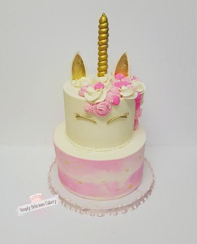 Unicorn 1st Birthday - Cake by Simply Delicious Cakery