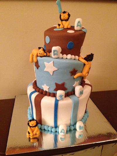 Topsy turvy lion cake - Cake by For Goodness Cake!