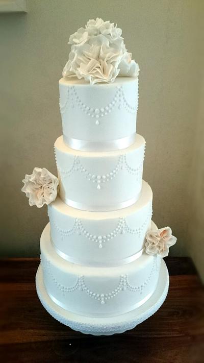 Pretty piping and sugar roses  - Cake by Divine Bakes