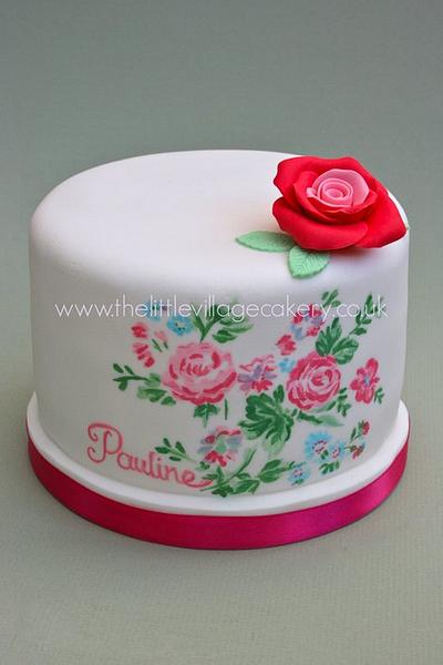 Painted floral vintage cake - Cake by The Little Village Cakery