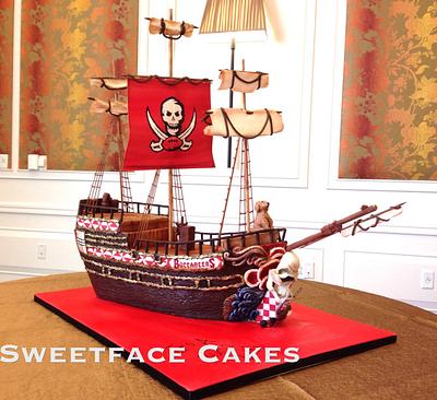 Tampa Bay Buccaneers Pirate Ship Groom's Cake - Cake by Renay Zamora