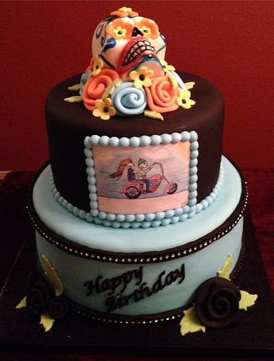 Sugar skull birthday cake - Cake by Jennifer Duran 