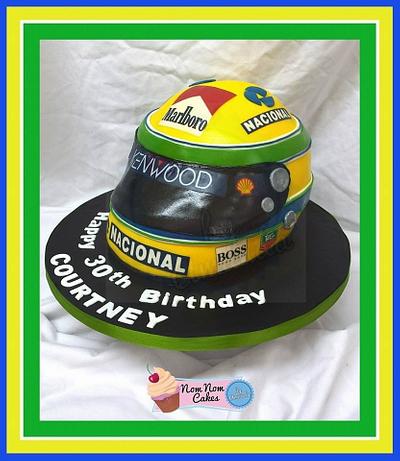 Ayrton Senna F1 helmet - Cake by Nomnomcakesbyamanda