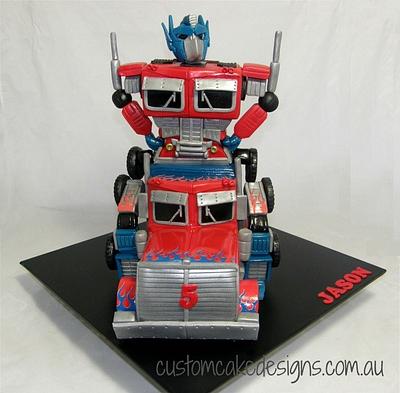 Optimus Prime Transformer Cake - Cake by Custom Cake Designs