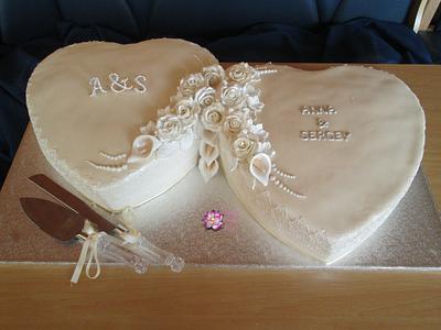 Heart Wedding Cake - Cake by Mary Yogeswaran