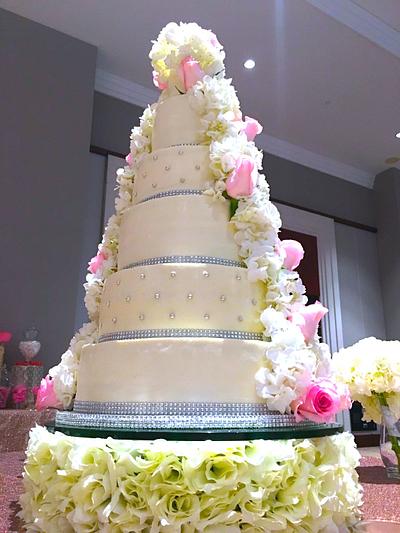 6 tiered wedding cake - Cake by Brandy-The Icing & The Cake