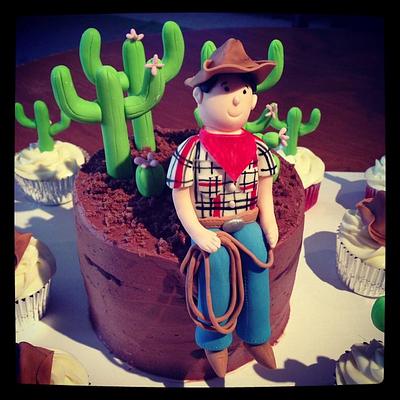 cowboy cake and cupcakes  - Cake by joy cupcakes NY