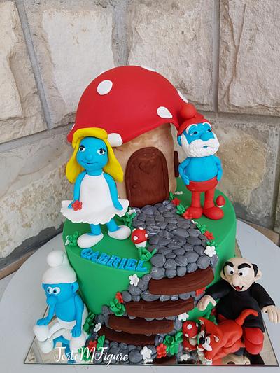 Smurfs fondant cake - Cake by TorteMFigure