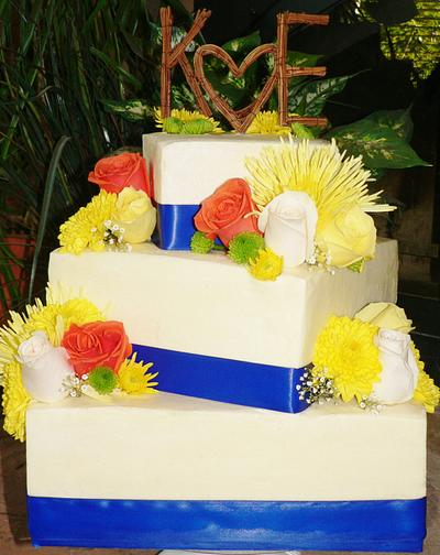 Squared Wedding Cake - Cake by Kendra's Country Bakery