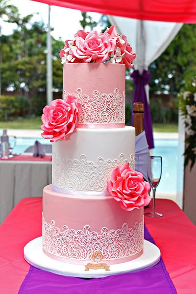 Pink Wedding Cake - Cake by The Sweetery - by Diana