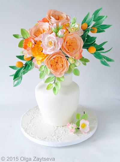 Roses and Kumquats bouquet cake - Cake by Olga Zaytseva 