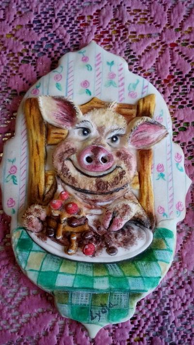 Muy sweet little pig  - Cake by Lydia Oviedo 