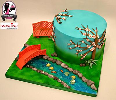 Tranquil Garden Cake - Cake by Sensational Sugar Art by Sarah Lou