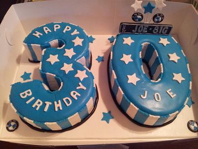 BMW Theme 30th Numeral Cake - Cake by DolceSofia