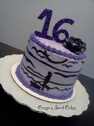 Purple sweet 16 - Cake by Jenifer Crespo-Martinez 