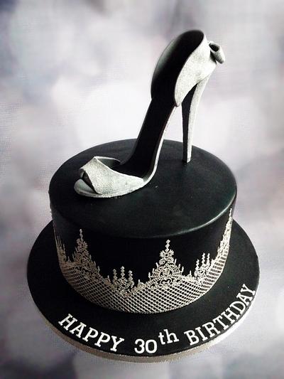 Black and Silver  - Cake by Sylwia Jozwiak